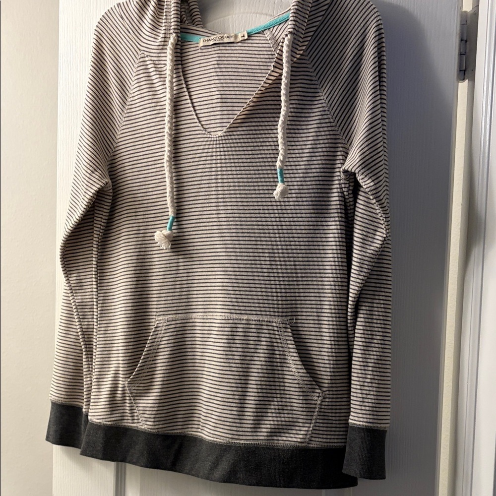 Chance or Fate Black and Cream V-Neck Sweater